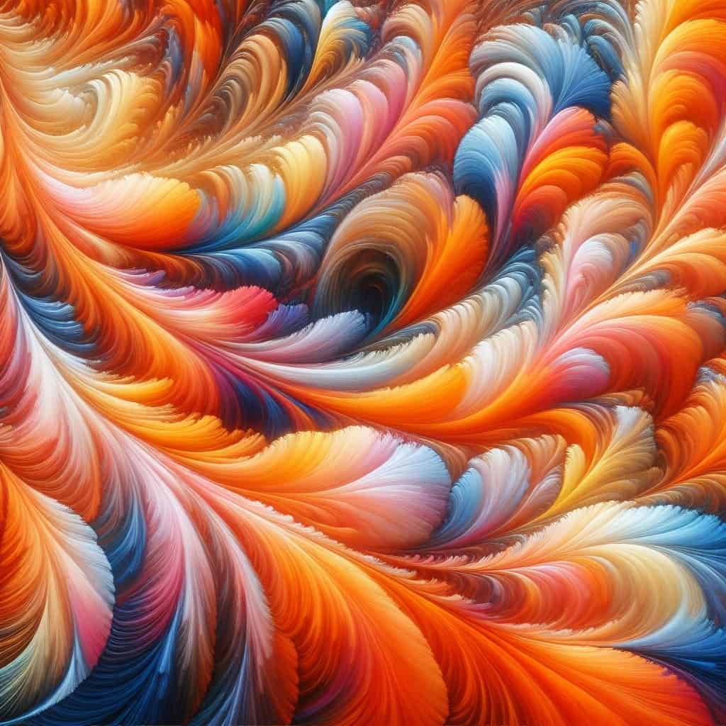 Fargerikt abstrakt mønster med virvlende linjer