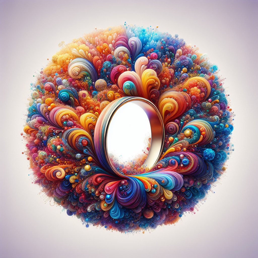 Abstrakt fargerik spiralkunst med sfærer